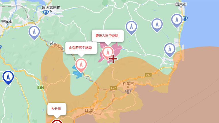 杵築市の地デジの電波