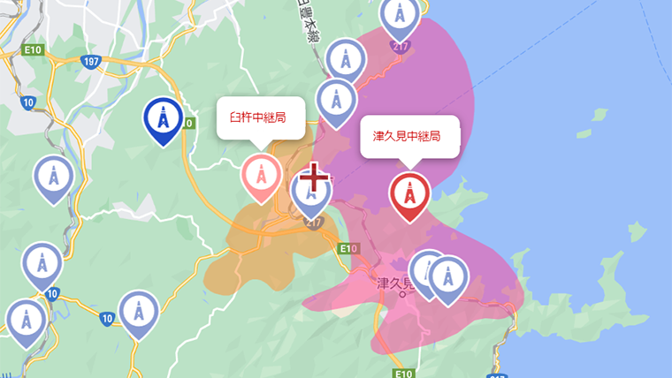 臼杵市の地デジの電波