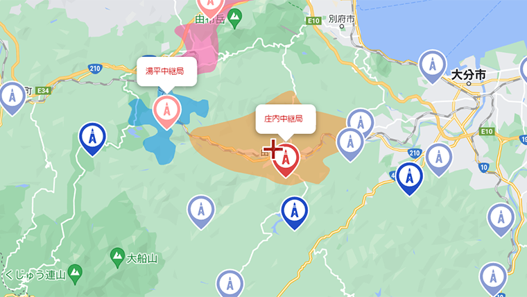 由布市の地デジの電波