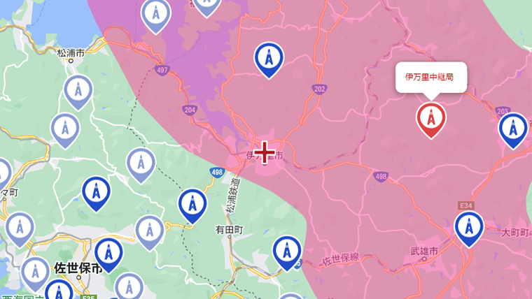 伊万里市の地デジの電波