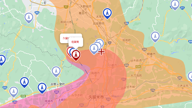 基山町の地デジの電波