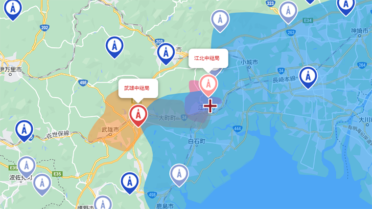 江北町の地デジの電波