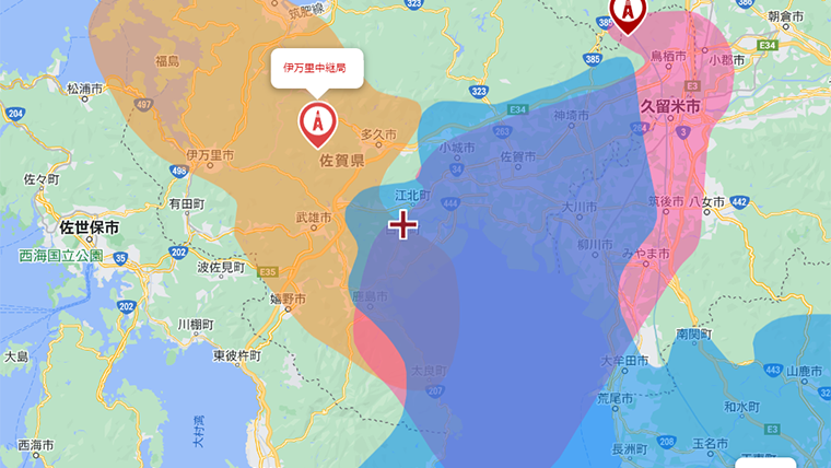 白石町の地デジの電波