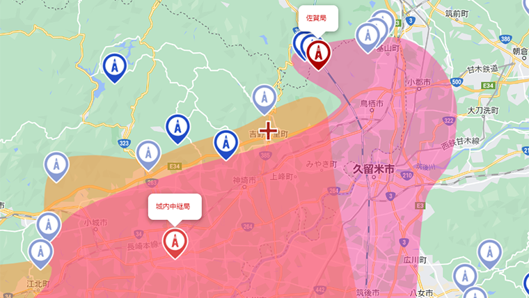 吉野ヶ里町の地デジの電波