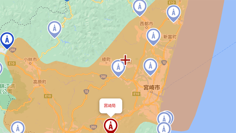 国富町の地デジの電波