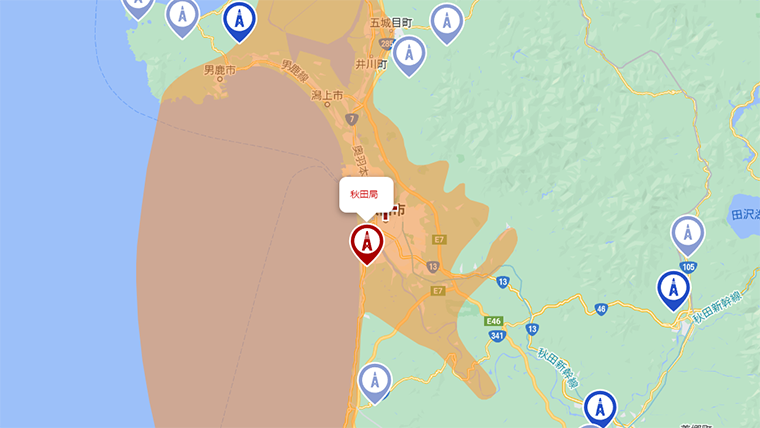 秋田市の地デジの電波