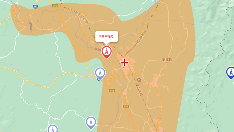 大仙市の地デジの電波