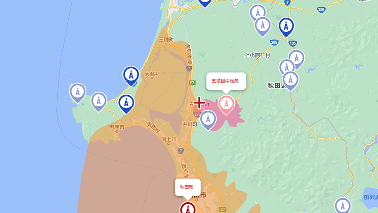 五城目町の地デジの電波