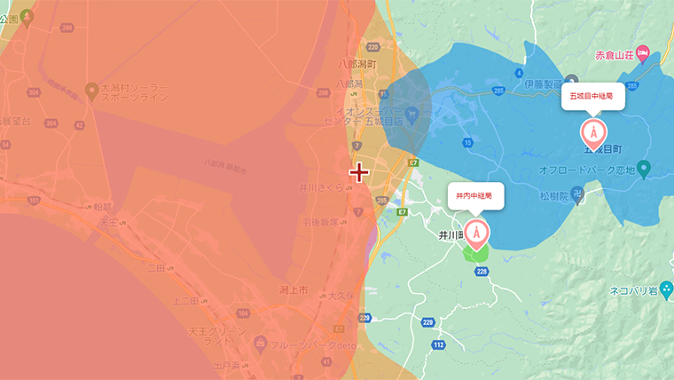 井川町の地デジの電波