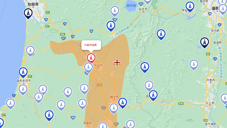 秋田県美郷町の地デジの電波