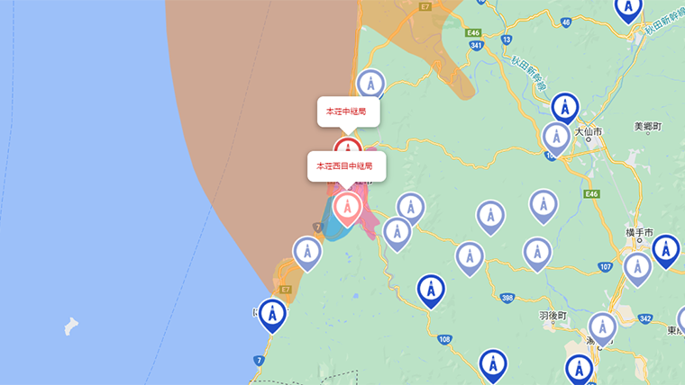 由利本荘市の地デジの電波