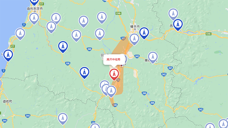 湯沢市の地デジの電波