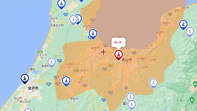 射水市の地デジの電波