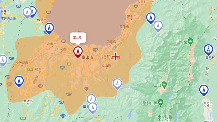上市町の地デジの電波