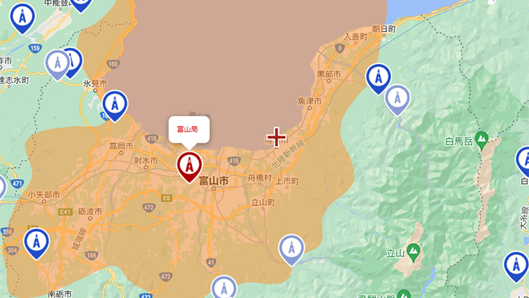 滑川市の地デジの電波