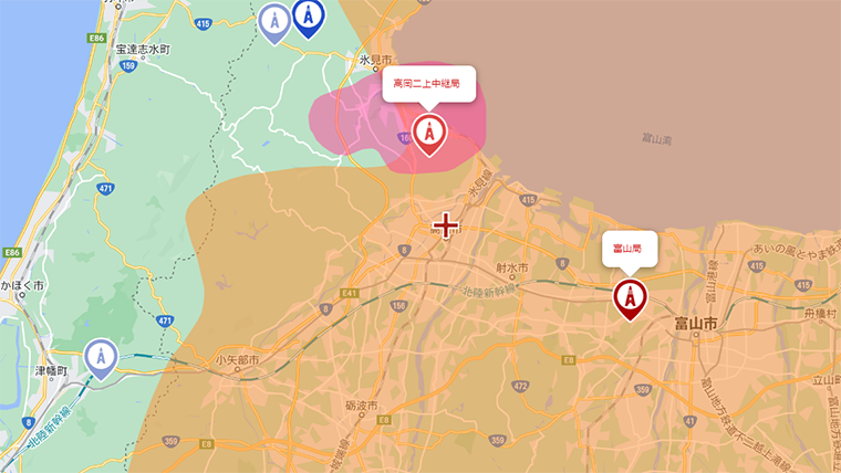 高岡市の地デジの電波