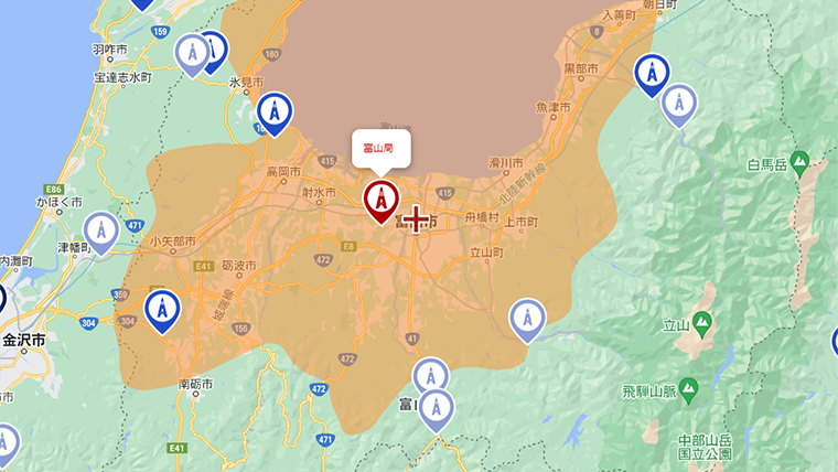 富山市の地デジの電波