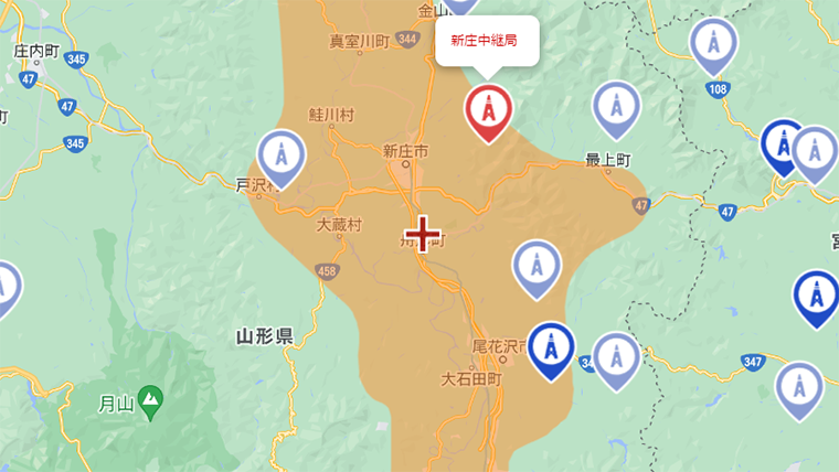 舟形町の地デジの電波