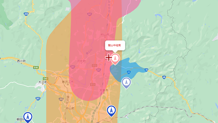 東根市の地デジの電波