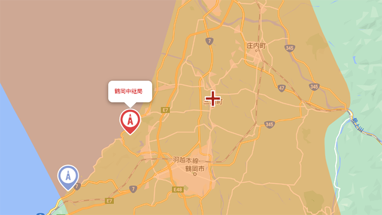 三川町の地デジの電波