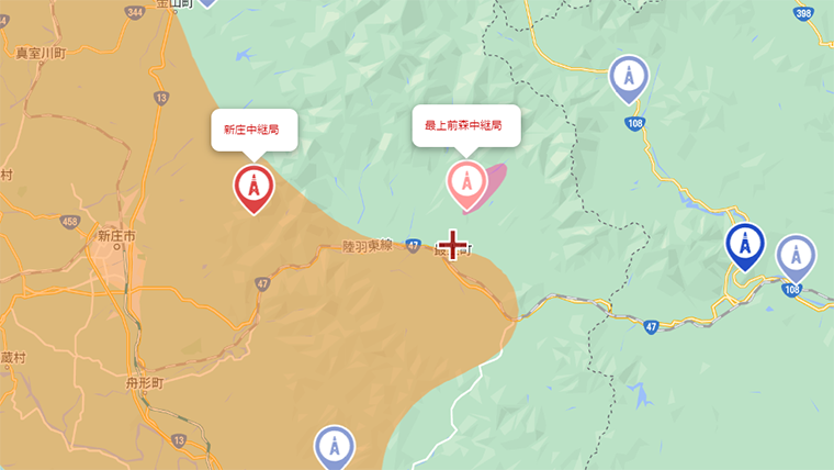 最上町の地デジの電波