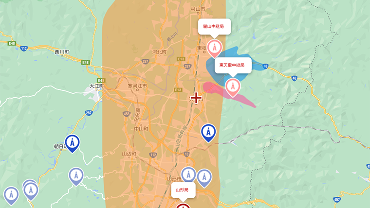 天童市の地デジの電波