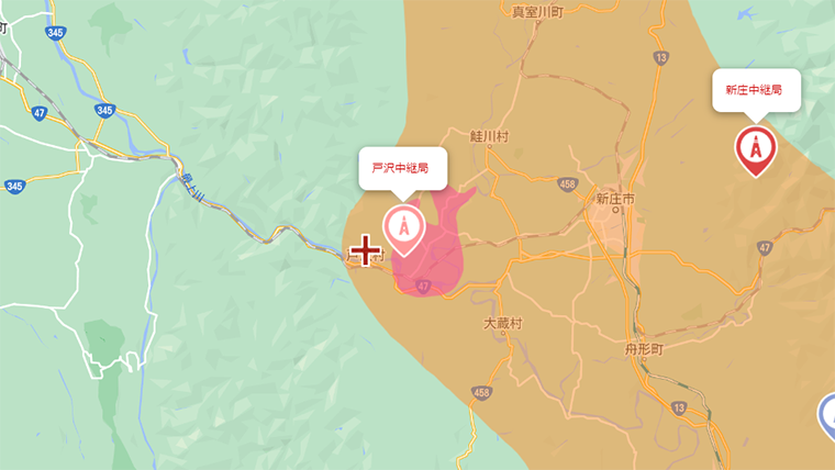 戸沢村の地デジの電波