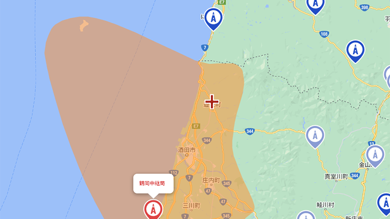 遊佐町の地デジの電波