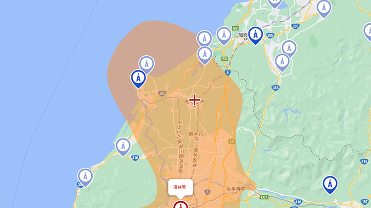 あわら市の地デジの電波