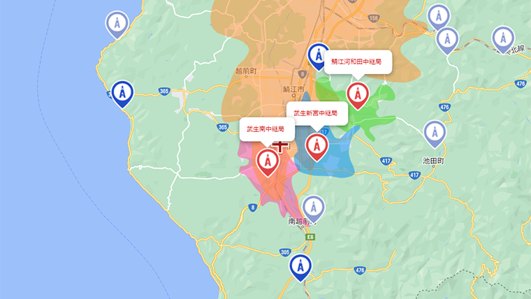 越前市の地デジの電波