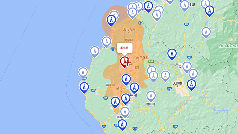 福井市の地デジの電波