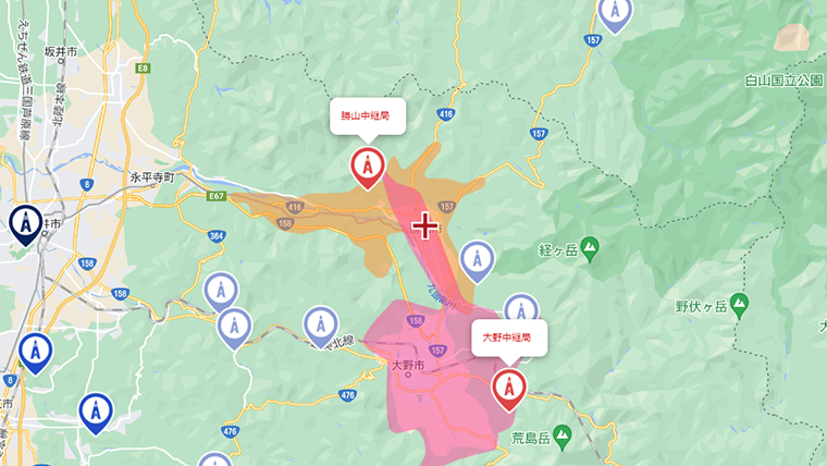 勝山市の地デジの電波