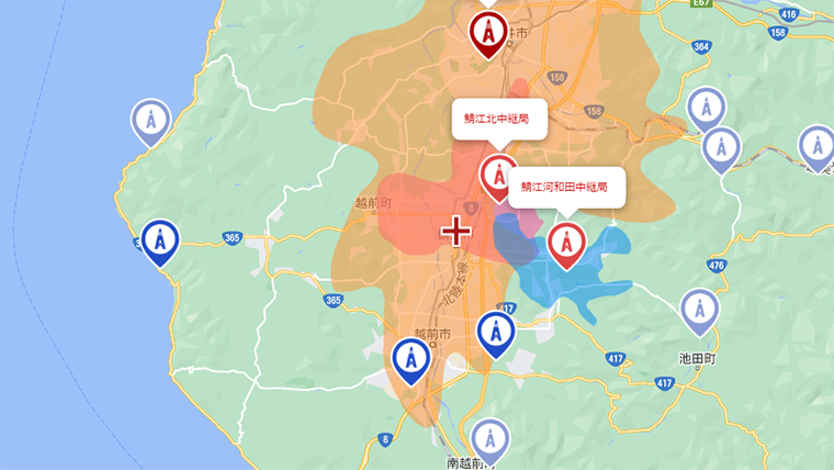 鯖江市の地デジの電波