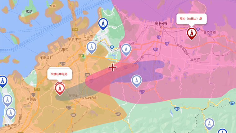 綾川町の地デジの電波