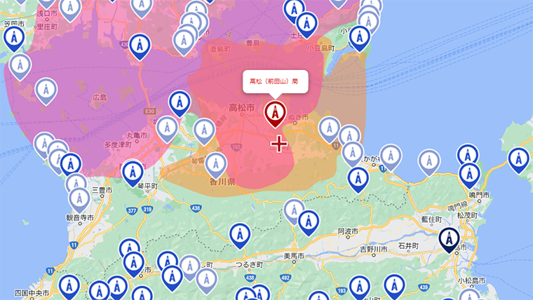 三木町の地デジの電波