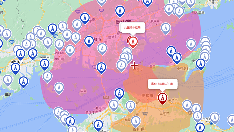 直島町の地デジの電波