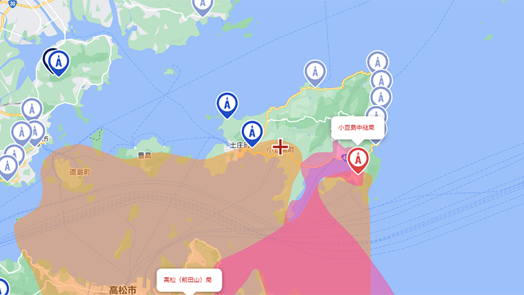 小豆島町の地デジの電波