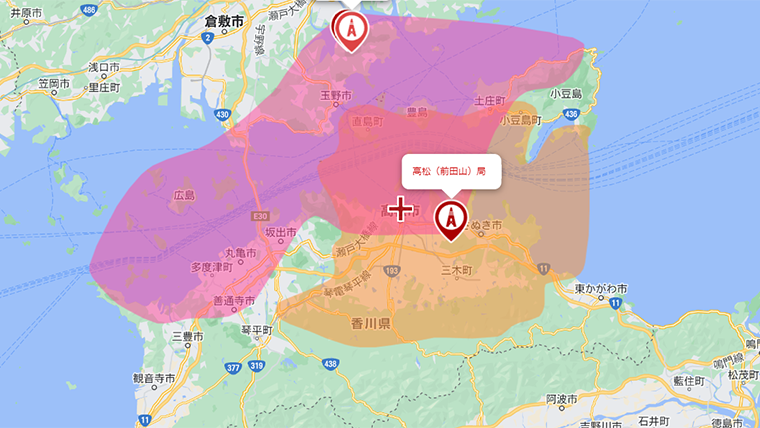 高松市の地デジの電波