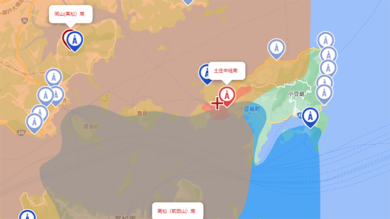 土庄町の地デジの電波