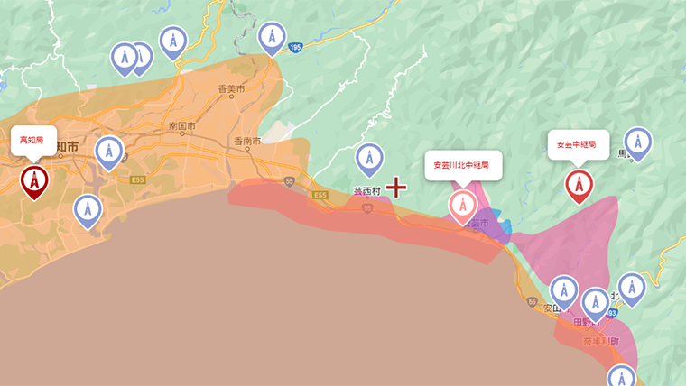 安芸市の地デジの電波