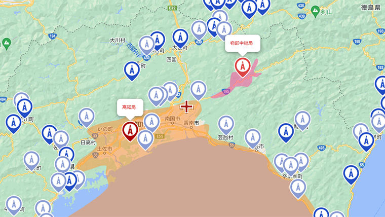 香美市の地デジの電波
