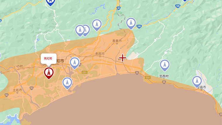 香南市の地デジの電波