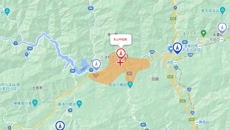 本山町の地デジの電波