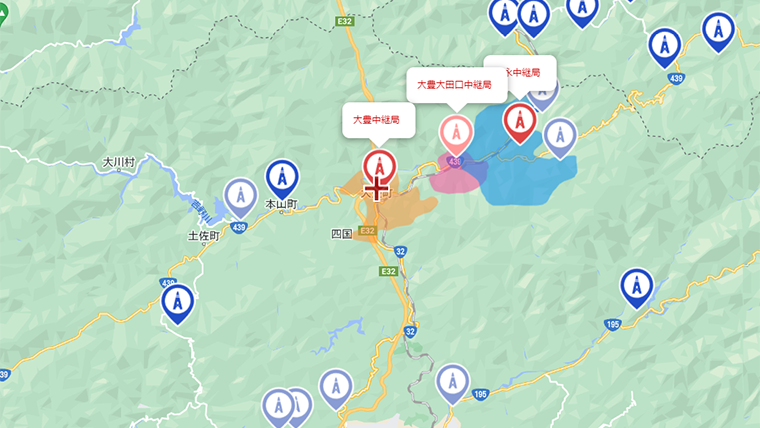 大豊町の地デジの電波