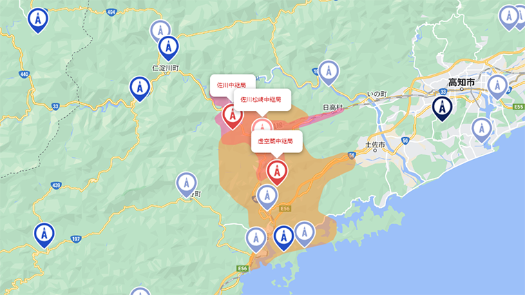 佐川町の地デジの電波