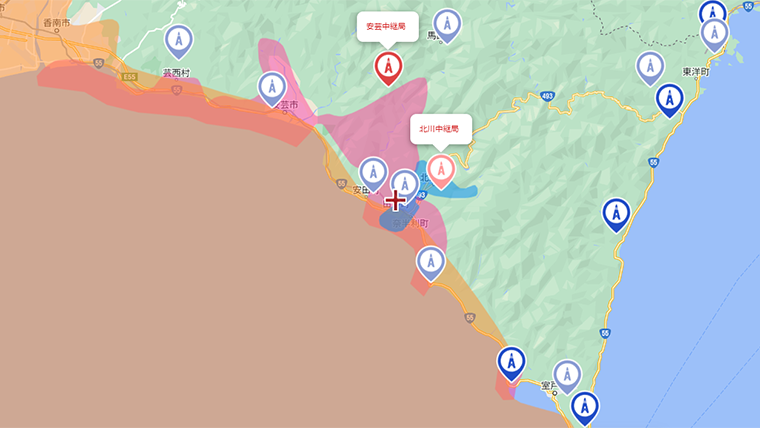 田野町の地デジの電波