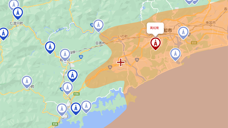 土佐市の地デジの電波