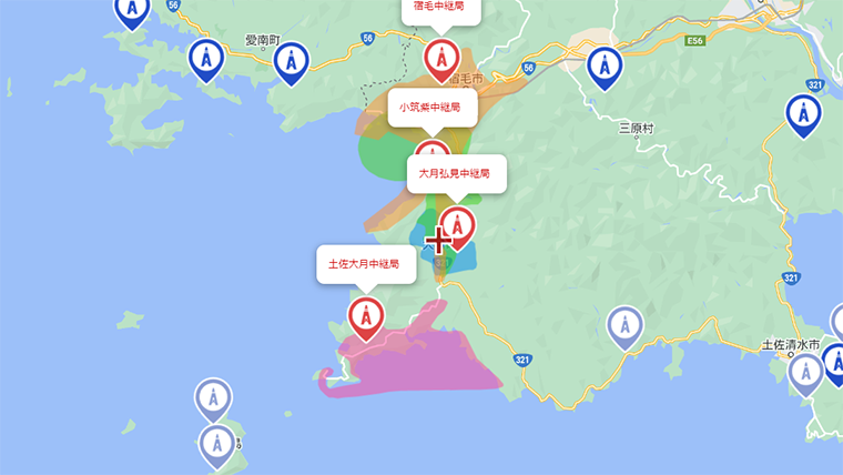 大月町の地デジの電波