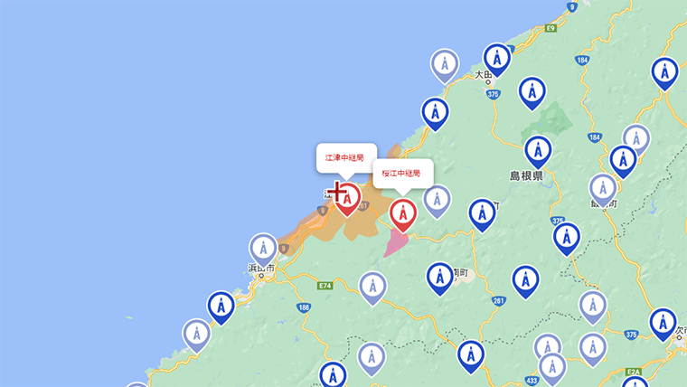 江津市の地デジの電波