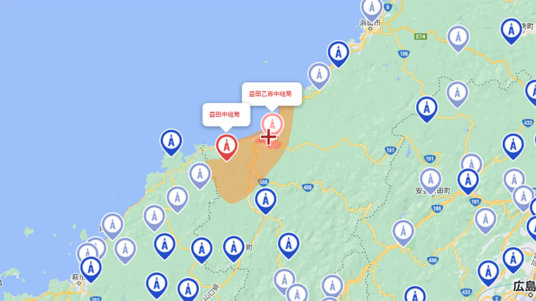 益田市の地デジの電波